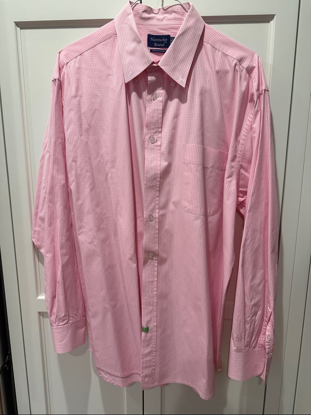 Men's Pink Gingham Dress Shirt by Nantucket Brand